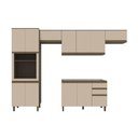 Ver mais imagens de Cozinha Compacta 5 Peças com Torre Quente Connect 12 Portas MDF Marrom Móveis Henn