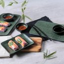 Ver imagem 6 de Conjunto Mesa Posta Comida Japonesa Sushi Cerâmica Verde 12PÇS Travessas Ramekins Copos Yunomi