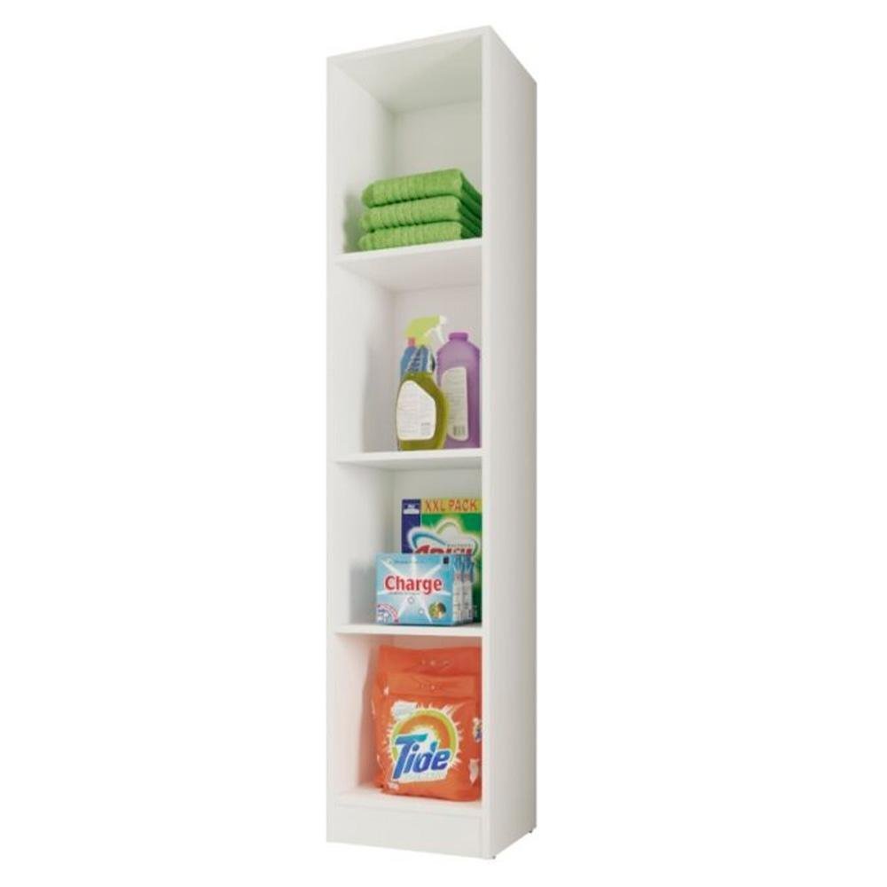 Armario Multiuso 1 Porta 3 Prateleiras Lavanda Kits Paraná Cor:branco White - 2