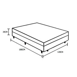 Cama Box Baú Viúva Suede Bege - 39x128x188 - 4
