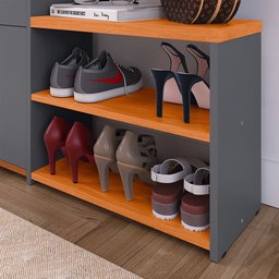 Sapateira Organizadora Quarto Closet Hall de Entrada Banco 2 Portas Basculantes Puxador Concha Milan - 5