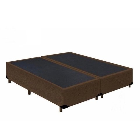 Cama Box Queen Yellow Colchão Mola Bonnel Belos Sonhos + Box Sintético 62x158x198:Marrom