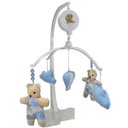 Ver imagem 1 de Mobile Musical Giratório de Berço - Urso Azul com Nuvem - Tecido Nuvem Azul e Cinza