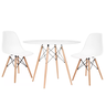 Kit Mesa Jantar Eiffel 70cm Branca + 2 Cadeiras Charles Eames - Branca - 2