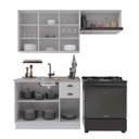 Ver imagem 4 de Cozinha Compacta Bariloche 8 Portas 2 Gavetas 100% MDF Branco - Indékes