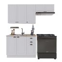 Ver imagem 1 de Cozinha Compacta Bariloche 8 Portas 2 Gavetas 100% MDF Branco - Indékes