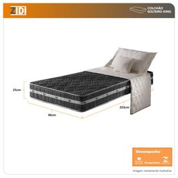 Colchão Solteirão Anjos Solteiro King Brooklyn Ortopédico Espuma D45 Extra Firme 96x203x25cm - 2 Colchão Solteirão Anjos Solteiro King Brooklyn Ortopédico Espuma D45 Extra Firme 96x203x25cm - 2