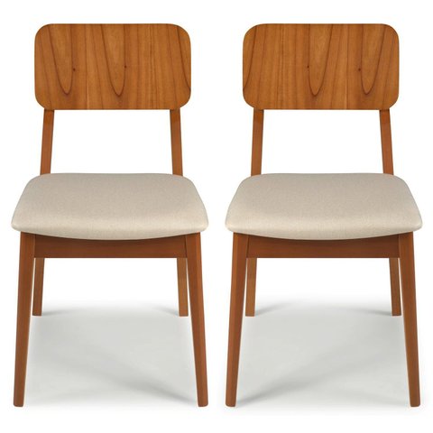 Kit 2 Cadeiras Sala de Jantar com Encosto Multilaminado Uno