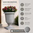 Ver imagem 3 de Vaso Taca Grego Romana 4L Grande Cinza Decorativo para Plantas Floreira Cachepo Casa Sala Jardim Ent