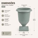 Ver imagem 7 de Vaso Taca Grego Romana 4L Grande Cinza Decorativo para Plantas Floreira Cachepo Casa Sala Jardim Ent