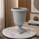 Ver imagem 4 de Vaso Taca Grego Romana 4L Grande Cinza Decorativo para Plantas Floreira Cachepo Casa Sala Jardim Ent