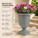 Ver imagem 6 de Vaso Taca Grego Romana 4L Grande Cinza Decorativo para Plantas Floreira Cachepo Casa Sala Jardim Ent
