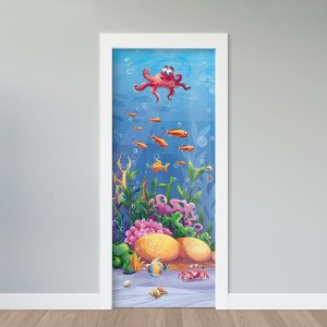Adesivo de Porta - Fundo do Mar 2