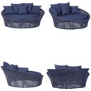 Ver imagem 5 de Chaise Hungria Pintura Marrom Corda Náutica E10 Trama Azul