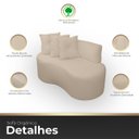 Ver imagem 4 de Kit 2 Poltronas com Sofá Curvo 2 Lugares Feijão Forma Orgânica Bouclé