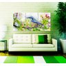 Quadro Decorativo 122x60 Sala Quarto Pássaro Folhas Aquarela - 5