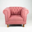 Ver imagem 1 de Conjunto c/ 2 Poltronas Chesterfield Duque Para Sala, Tv, Estar, Recepção , Decoração - Suede Rosa