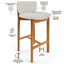 Ver imagem 4 de Kit 06 Banquetas Alta para Cozinha Sala de Jantar Bar Dara L02 Bouclê Cru - Lyam Decor