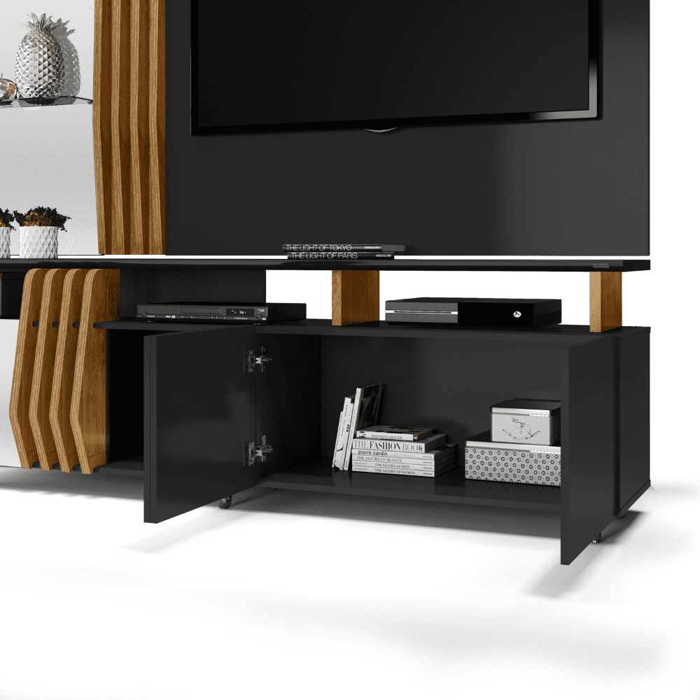 Bella Rack Rack com Painel Bella para TV de até 55 Pol. Cor Preto Gloss/Tronco ...