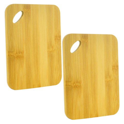 Kit 2 Tábuas de Corte Bambu Pequena Lanches Petiscos 15x20cm
