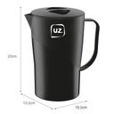 Ver imagem 3 de Jarra Suco Agua 2 Litros Slim Moderna Reforçada Preto Uz