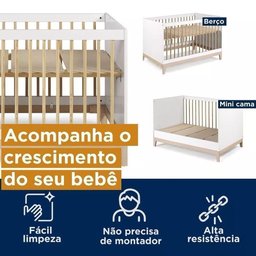 Berço Alecrim em Mdf Branco Carvalho - 6
