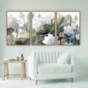 Ver imagem 1 de Quadro Tela Composição Flor Branca Moldura Bege 3X 95X63Cm