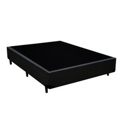 Cama Box Casal Colchão Espuma D33 Maxx Kansas + Box Sintético 70x138x188:preto - 2