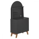 Ver imagem 2 de Balcão Buffet Bali 2 Portas 3 Prateleiras Preto - Artely Móveis