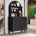 Ver imagem 1 de Balcão Buffet Bali 2 Portas 3 Prateleiras Preto - Artely Móveis