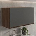 Ver imagem 2 de Armario Aereo Basculante MDF 80 cm Kali 166801 Carvalho Toq Chumbo Nicioli