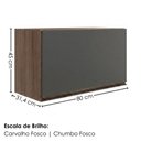Ver imagem 3 de Armario Aereo Basculante MDF 80 cm Kali 166801 Carvalho Toq Chumbo Nicioli