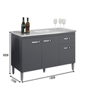 Ver imagem 2 de Balcão Gabinete de Cozinha Gabriela 120cm sem Tampo AJL Móveis:Cinza