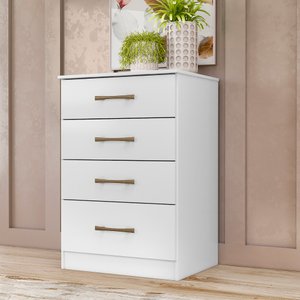 Cômoda Ms913 61cm 4 Gavetas Linha Cômoda Branco Moval