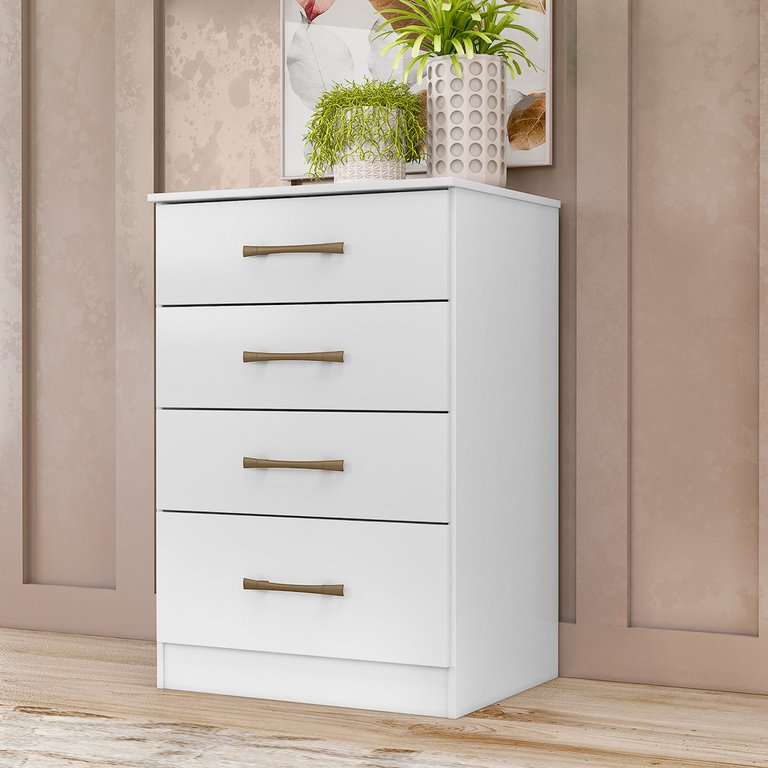 Cômoda Ms913 61cm 4 Gavetas Linha Cômoda Branco Moval