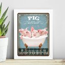 Ver imagem 1 de Quadro Decorativo Banheiro Porquinhos 24x18cm:madeira Branca