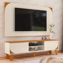 Ver imagem 2 de Rack Bancada com Painel Duna Cinamomo/off White para Tv até 65” - Madetec