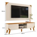 Ver imagem 5 de Rack Bancada com Painel Duna Cinamomo/off White para Tv até 65” - Madetec