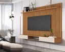 Ver imagem 2 de Painel Classic Ripado e Nicho 3 Gavetas Sala Estar TV até 72:Nature/Off White