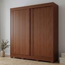Ver imagem 1 de Guarda-Roupa Casal 2 Portas de Correr com Pés 183cm 100% MDF Bonito Espresso Móveis Marrom/Jequitiba