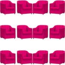Ver imagem 1 de Kit 12 Poltronas Mila Corino Cores Pé de Plástico Cromado - Pink Corino