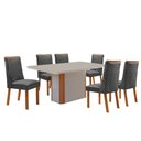 Ver imagem 2 de Mesa de Jantar Isadora 180cm Tampo MDF Vidro Canto Copo com 6 Cadeiras Yasmin
