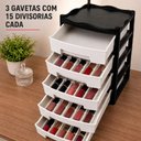 Ver imagem 5 de Gaveteiro de Mesa Porta Esmaltes Grande 4 Gavetas Organizador Bancada Penteadeira Multiuso Batom Maq