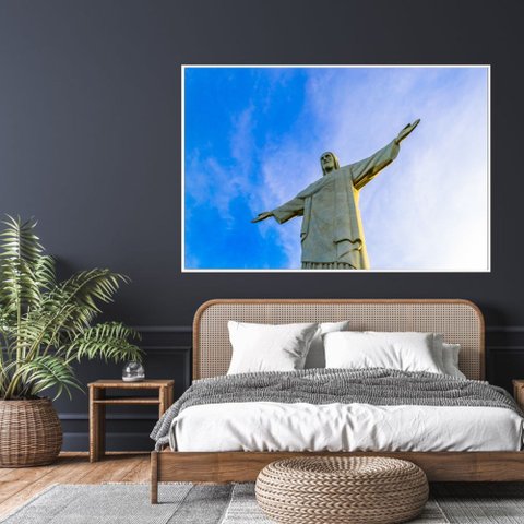 Quadro Decorativo em Canvas Cristo Redentor Sala Quarto Casa Escritório