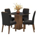 Ver imagem 2 de Conjunto Sala de Jantar Tampo de Vidro 4 Cadeiras Rustic/preto/oxford Capri Madesa