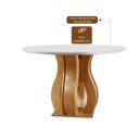 Ver imagem 5 de Sala de Jantar Mesa Nuance 110cm Redonda Tampo Vidro/MDF com 4 Cadeiras Monaco Cinamomo Yescasa