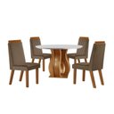 Ver imagem 2 de Sala de Jantar Mesa Nuance 110cm Redonda Tampo Vidro/MDF com 4 Cadeiras Monaco Cinamomo Yescasa