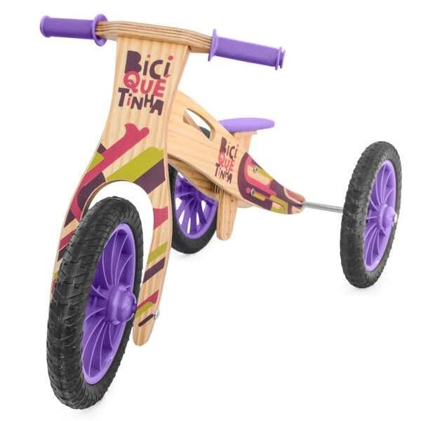 Triciclo 2 em 1 em madeira BiciQuetinha Coloridinha - 2