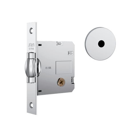 Fechadura Stam 1005 Tetra Acabamento Cromado - Roseta Redonda de Aço Inox