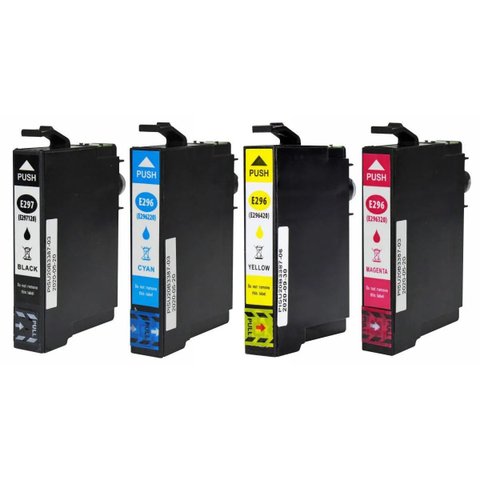 Kit 4 Cores Cartucho de Tinta Compatível com Epson E297 E296 para XP-231 XP-431 XP-241 XP-441 XP231 